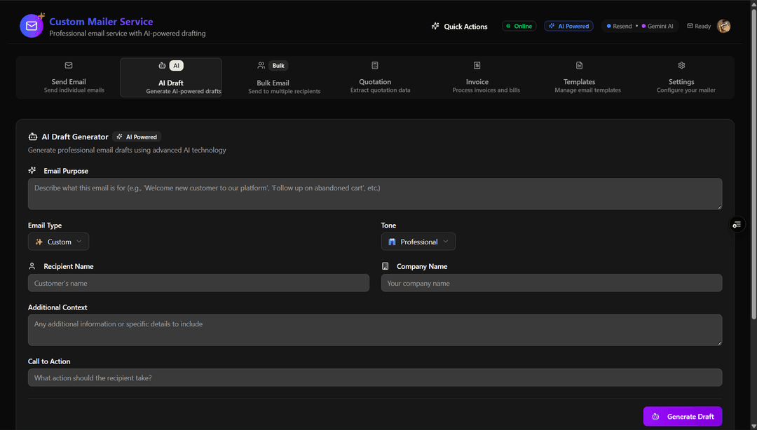 MailForge · AI-Powered Email Service